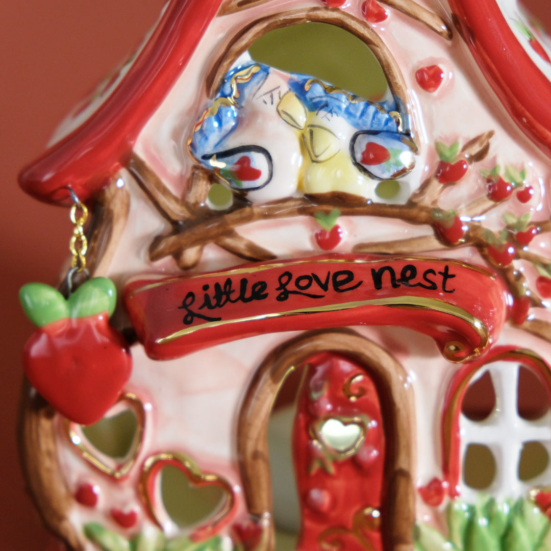 レア ブルー スカイ クレイワークス ハウス オブ ラブ 2003年 Clayworks Little Love Candle House | Carefully Packed