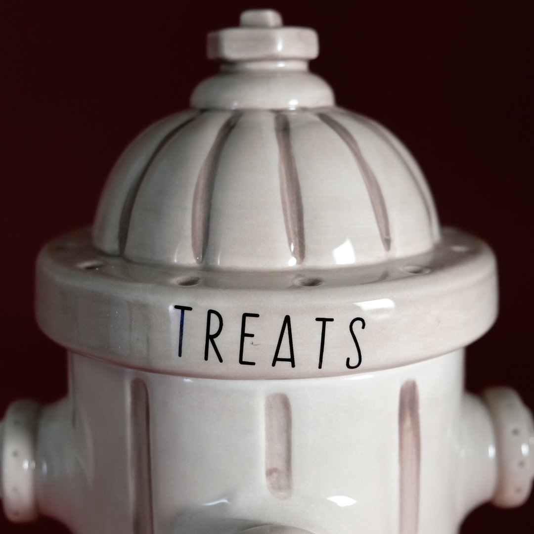 Fire Hydrant Treat Jar - Antique White