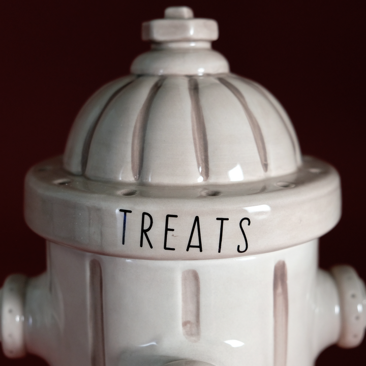Fire Hydrant Treat Jar - Antique White