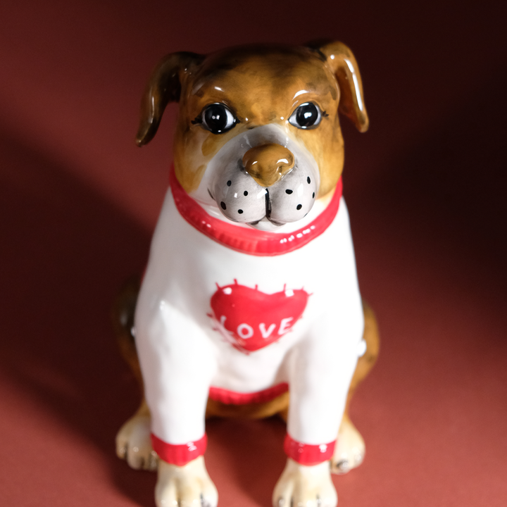 Dog Figurine in White Sweater