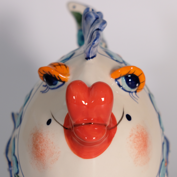 Flower Fish Figurine - Blue