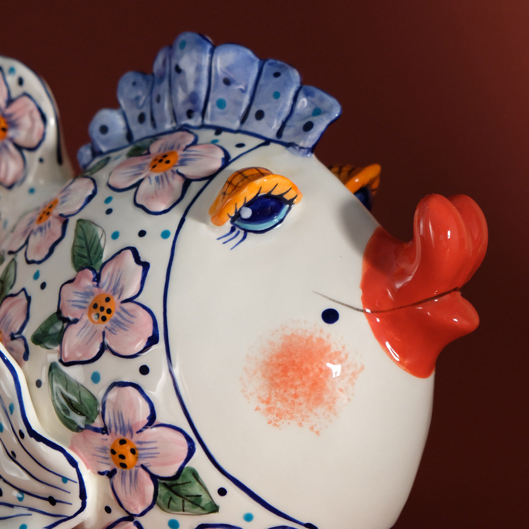 Flower Fish Figurine - Pink