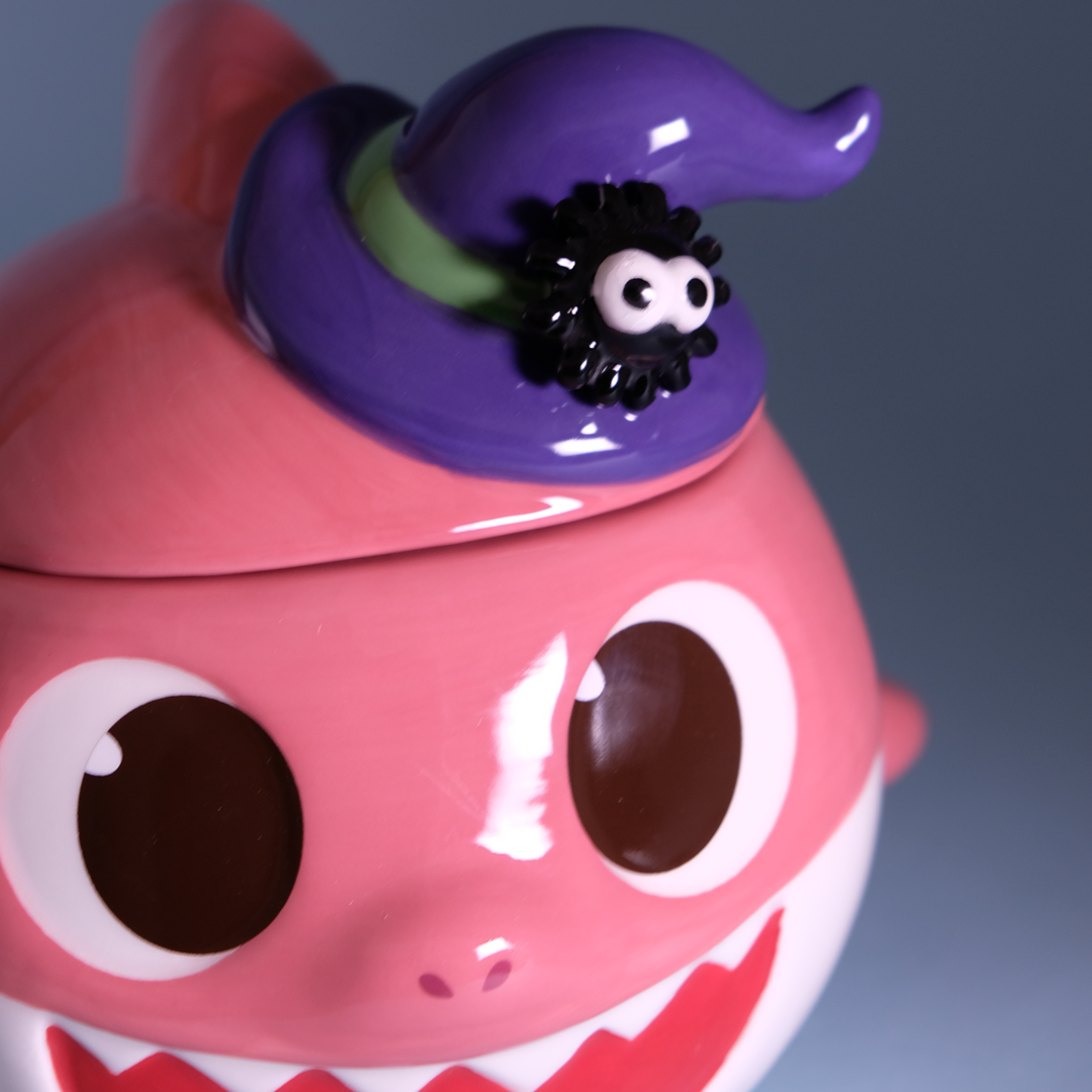 Spooky Mommy Shark Family Figural Container