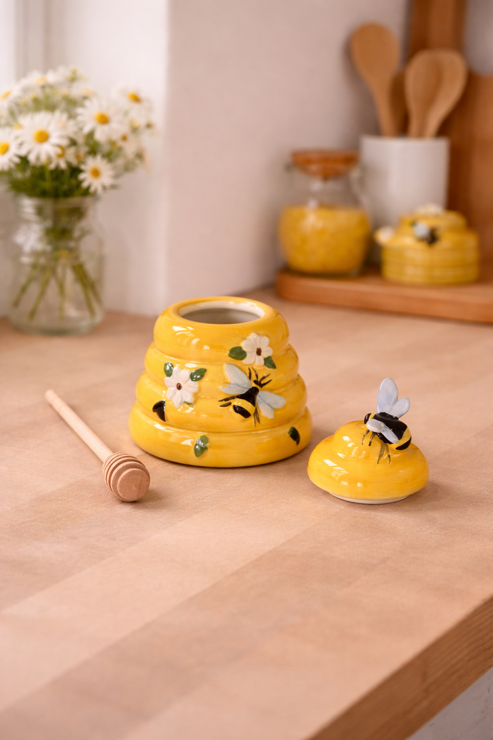 Yellow Hive Honey Pot