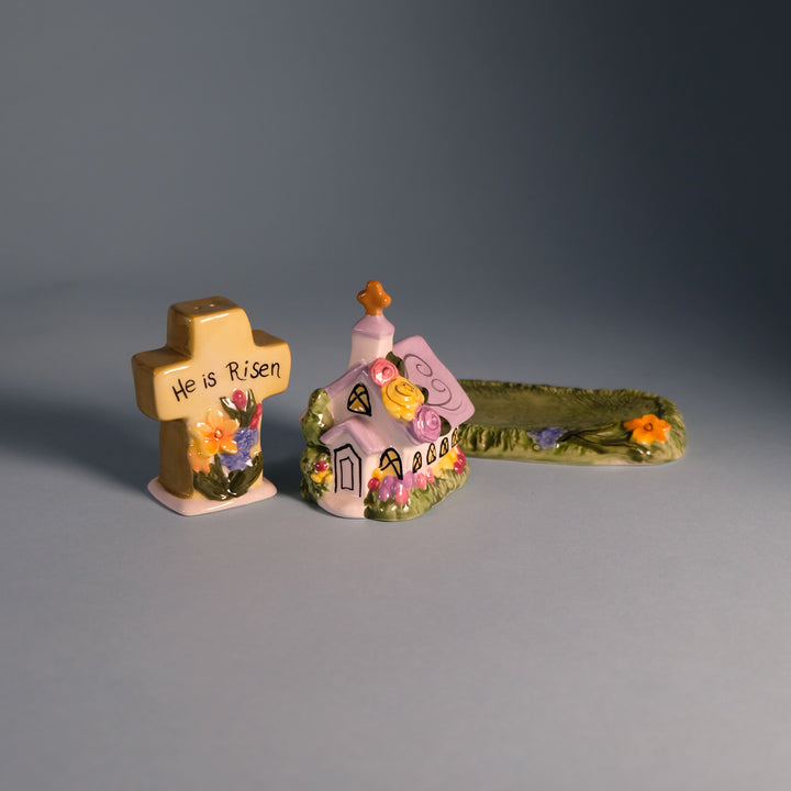 Cross and Church Salt & Pepper Set