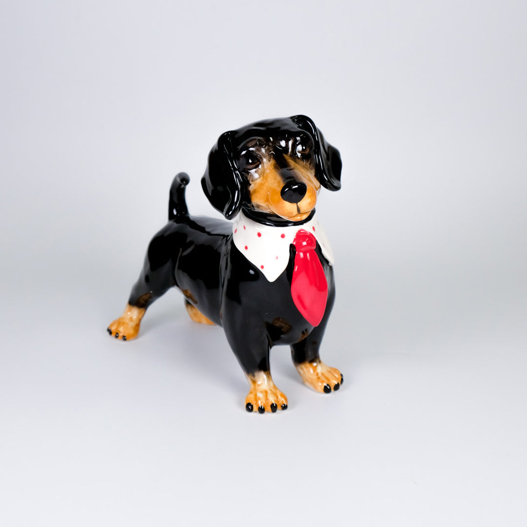 Dachshund Red Tie Figurine