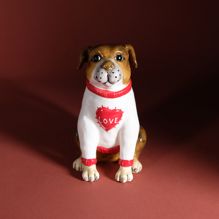 Dog Figurine in White Sweater