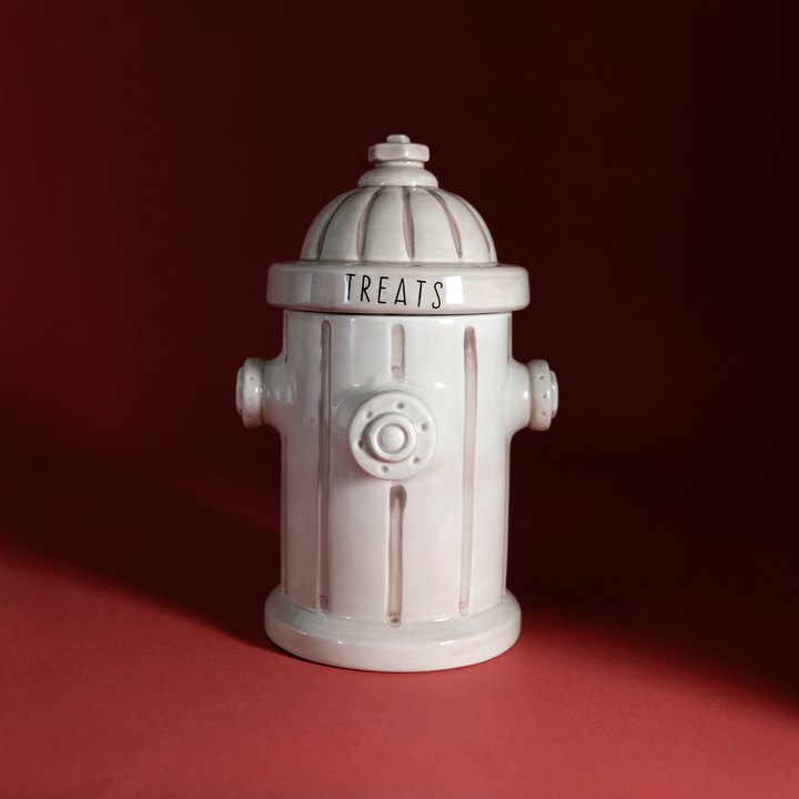 Fire Hydrant Treat Jar - Antique White