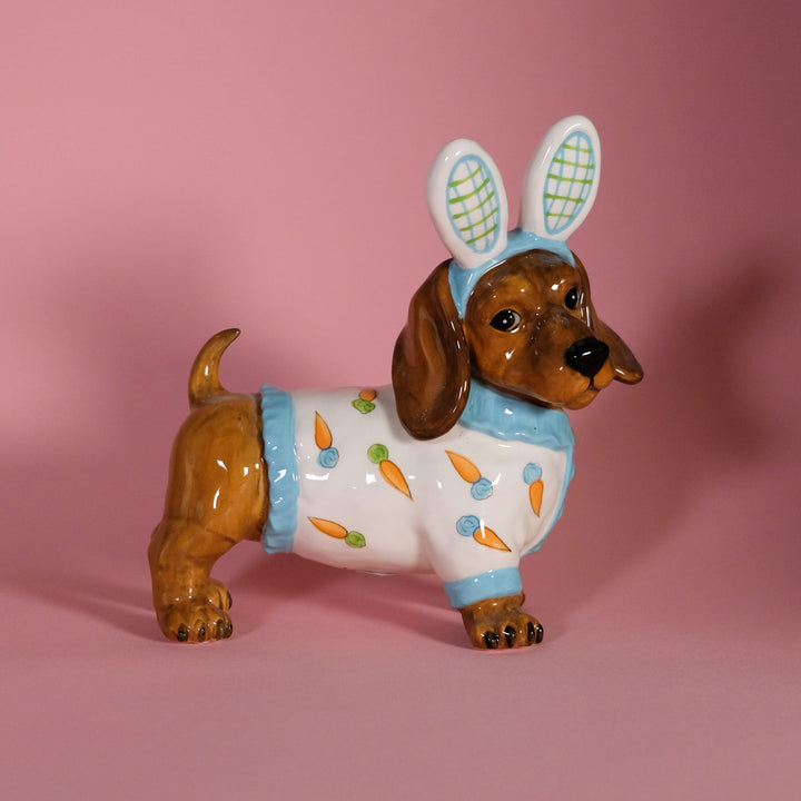 Dashing in Carrots Dachshund Figurine