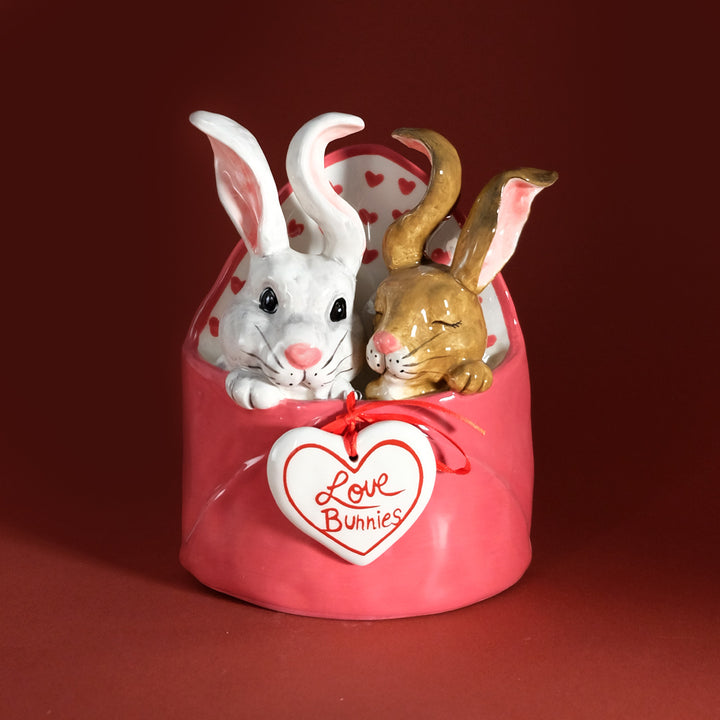 Love Bunnies Envelope Figurine