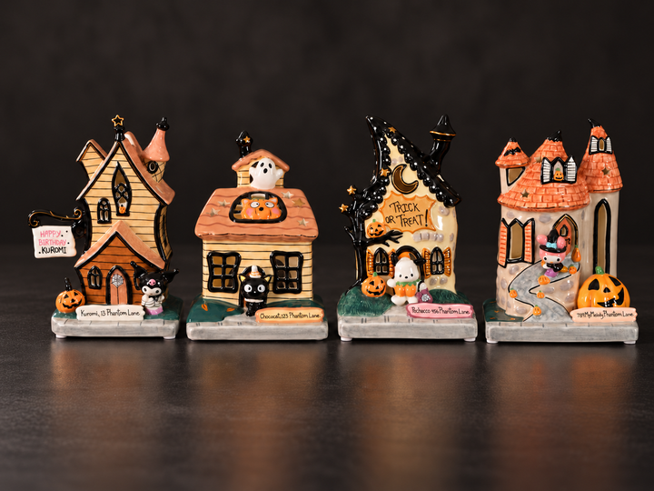 Kuromi, Pochacco, My Melody & Chococat Halloween Village Set
