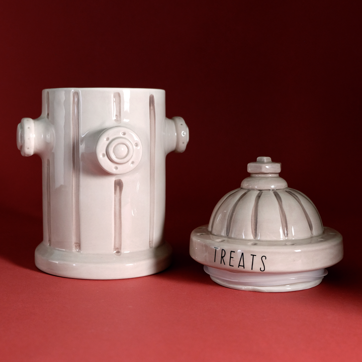 Fire Hydrant Treat Jar - Antique White