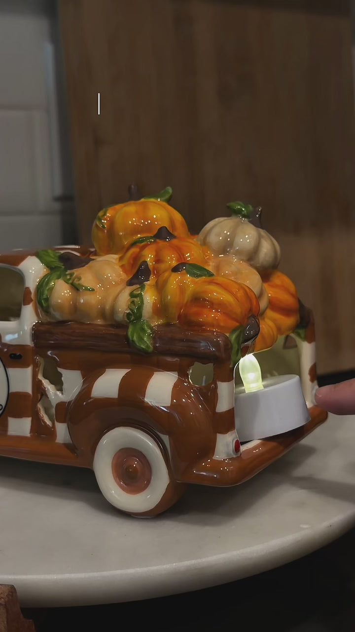 Plaid Barn Truck Tealight Holder