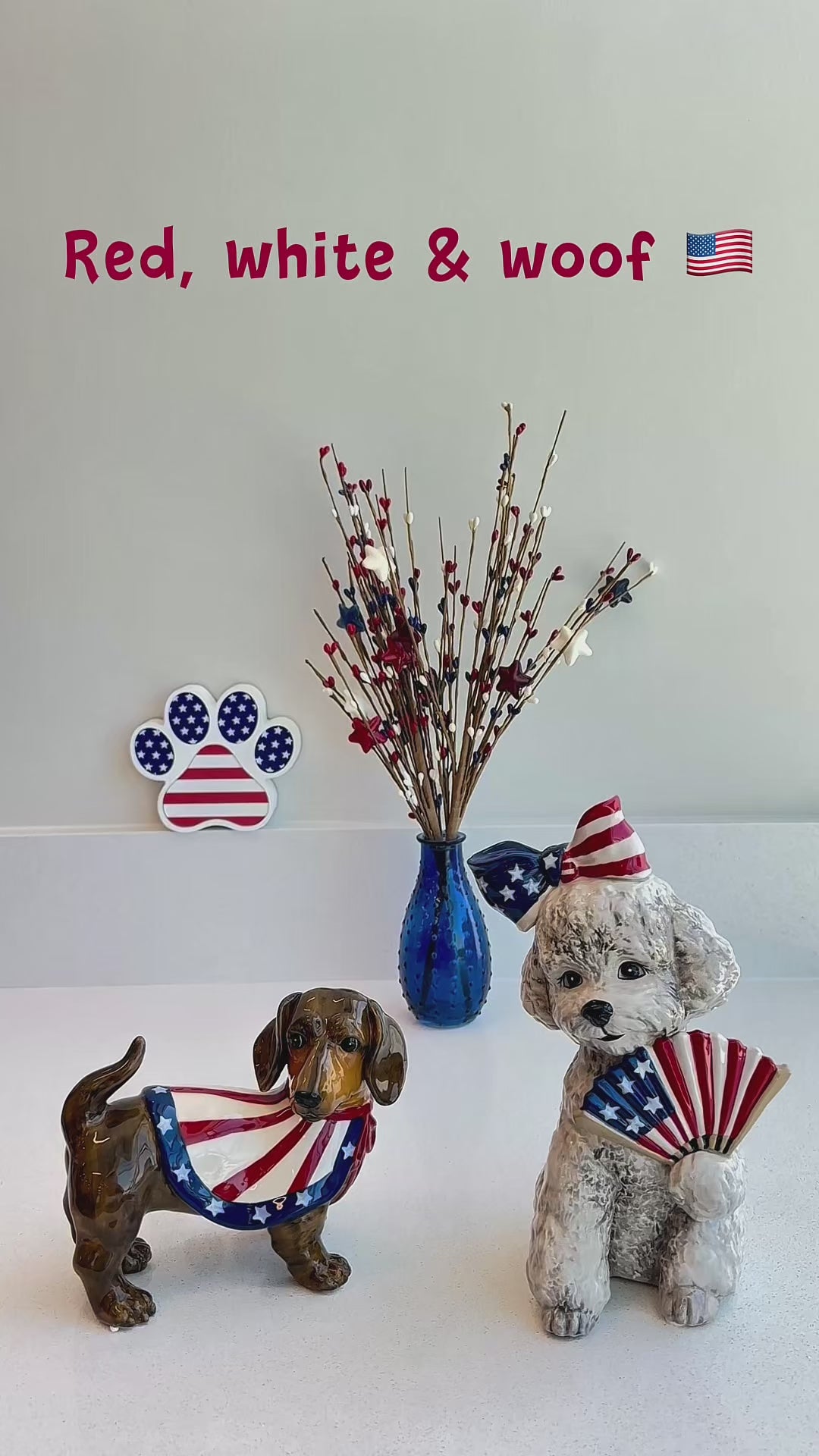 Patriotic Pup Figurine