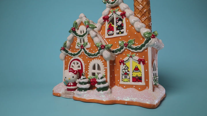 Hello Kitty and Friends GingerBread Candle House with Gold Trim