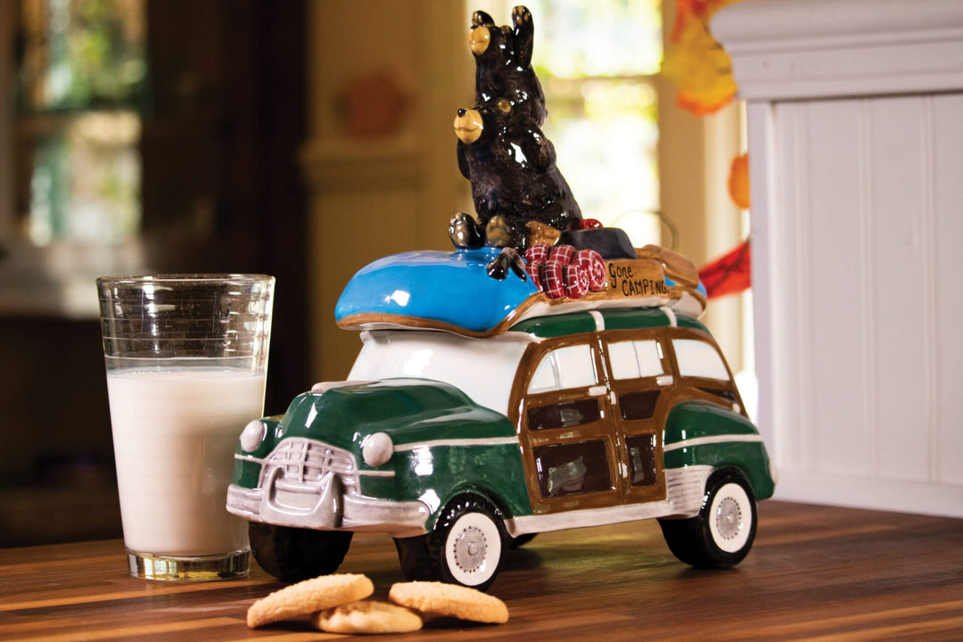 GOING CAMPING BEARS COOKIE JAR