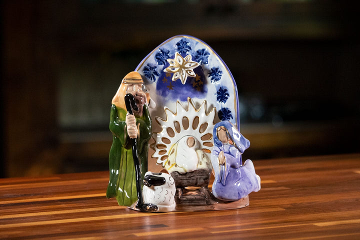 Traditional Nativity Tealight Holder