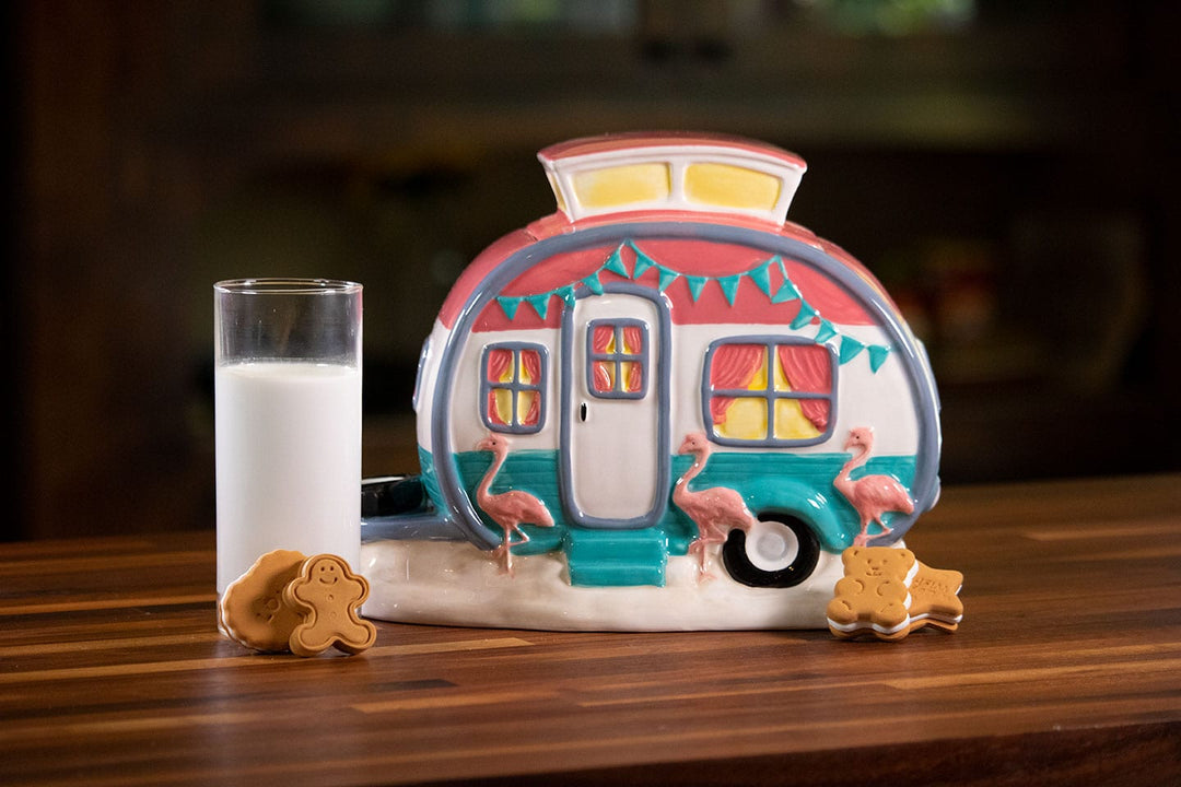 Flamingo Camper Cookie Jar