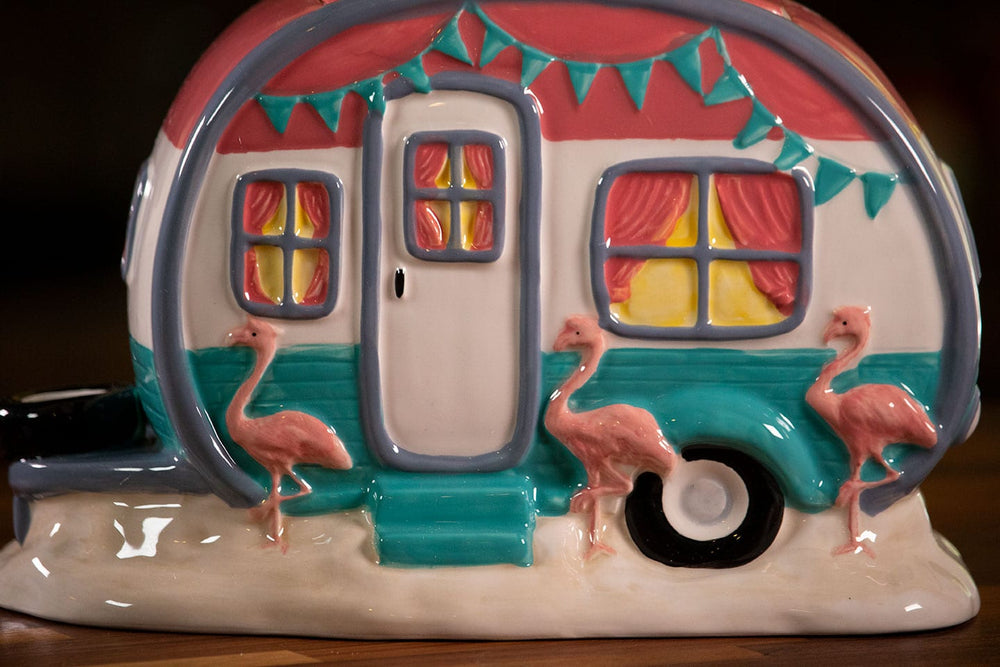 Flamingo Camper Cookie Jar