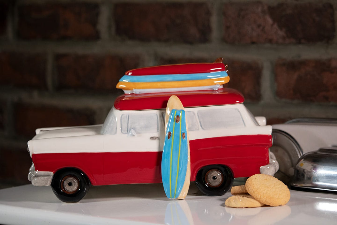 RED SURF WAGON COOKIE JAR