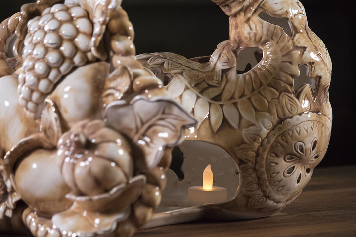 Bountiful Cornucopia Tealight with Gold