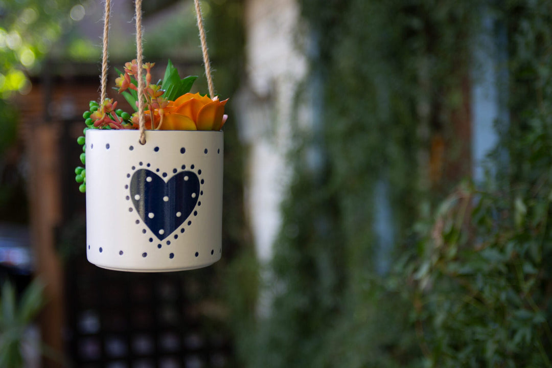 Country Heart Flower Pot Hanging 5"