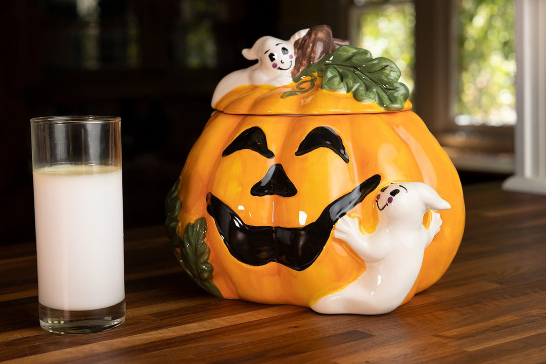 Pumpkin Ghost Cookie Jar