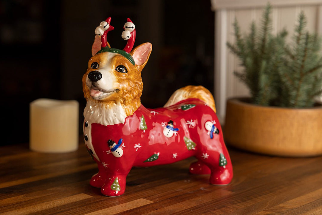 Merry & Bright Corgi Figurine