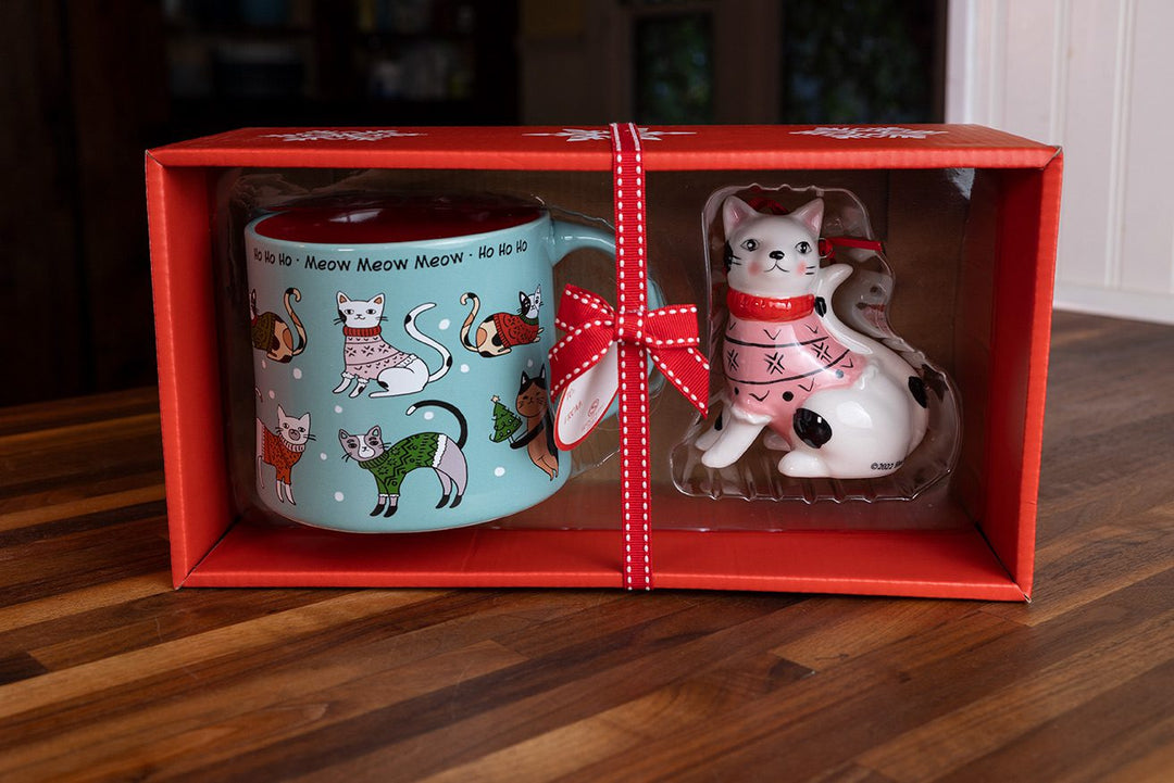 HOHOHO MEOW MUG AND ORNAMENT SET