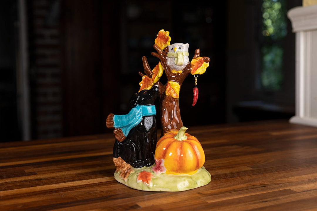 Autumn Tree Lab Dog Figurine