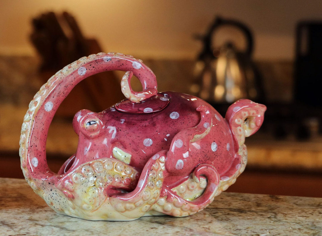 RED OCTOPUS TEAPOT