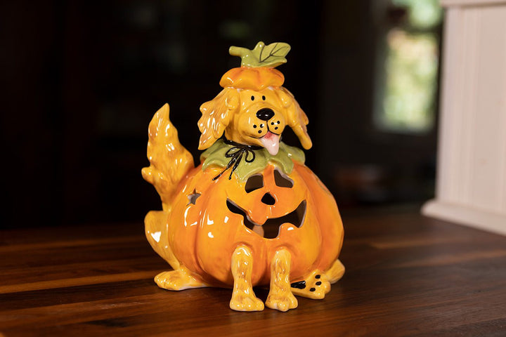 Pumpkin Dog Tealight Holder