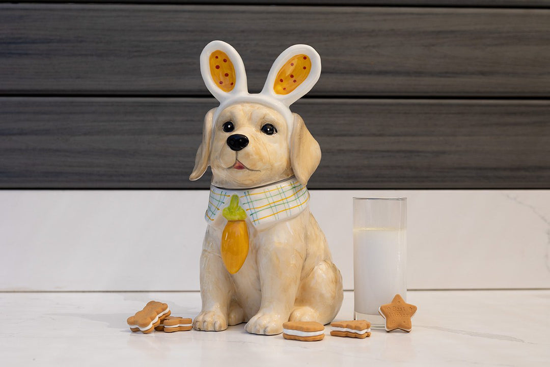 Easter Golden Dog Cookie Jar