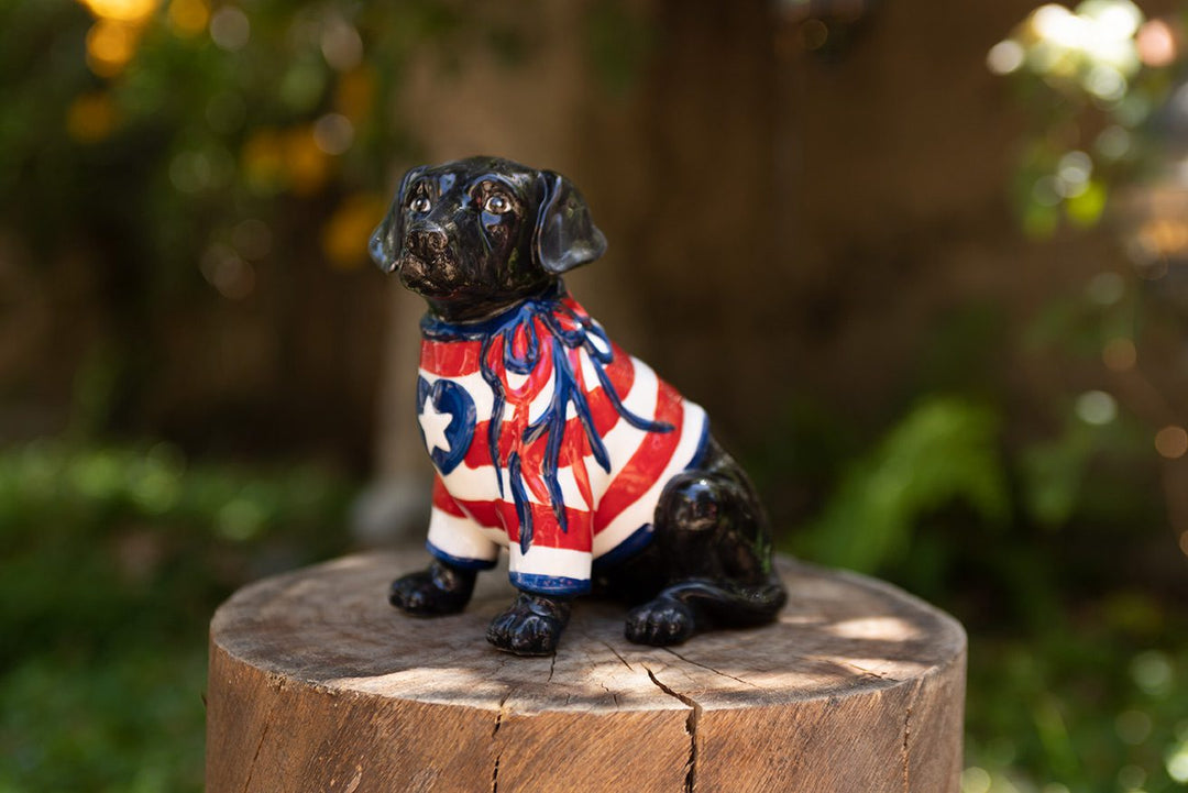 Black Lab Dog Figurine