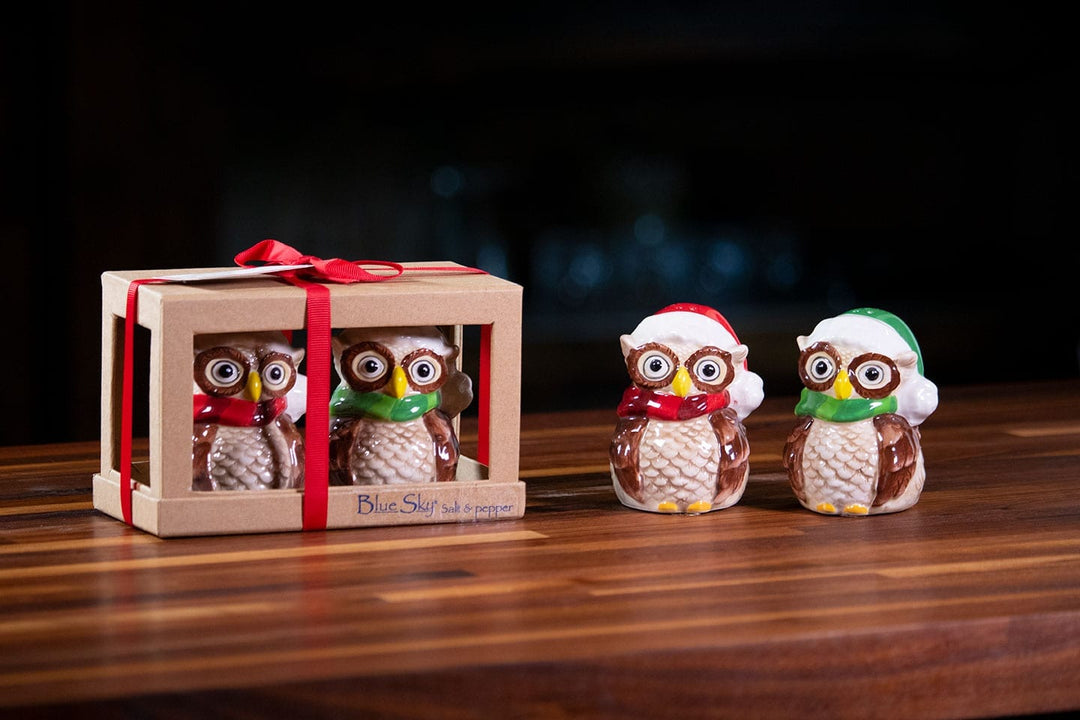 Holiday Owl Salt & Pepper Set