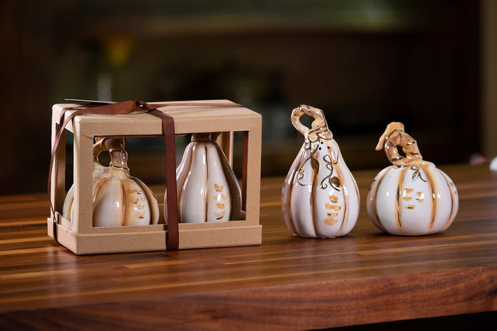 Pumpkin Salt & Pepper Set - With Gold