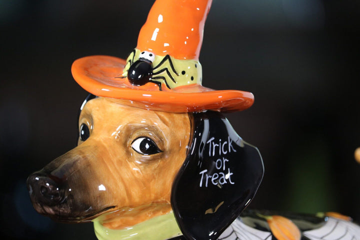 TRICK OR TREAT DOG FIGURINE