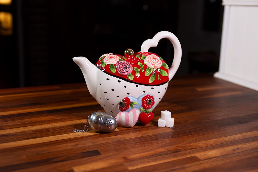 VALENTINE'S DAY ROSE TEAPOT