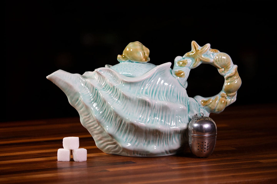 Shell Figural Teapot Blue