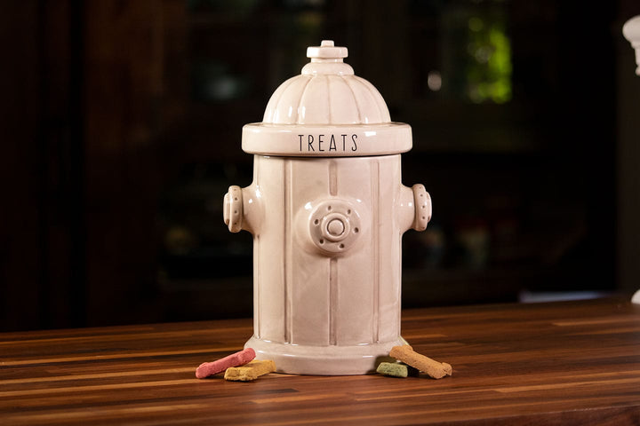 Fire Hydrant Treat Jar - Antique White