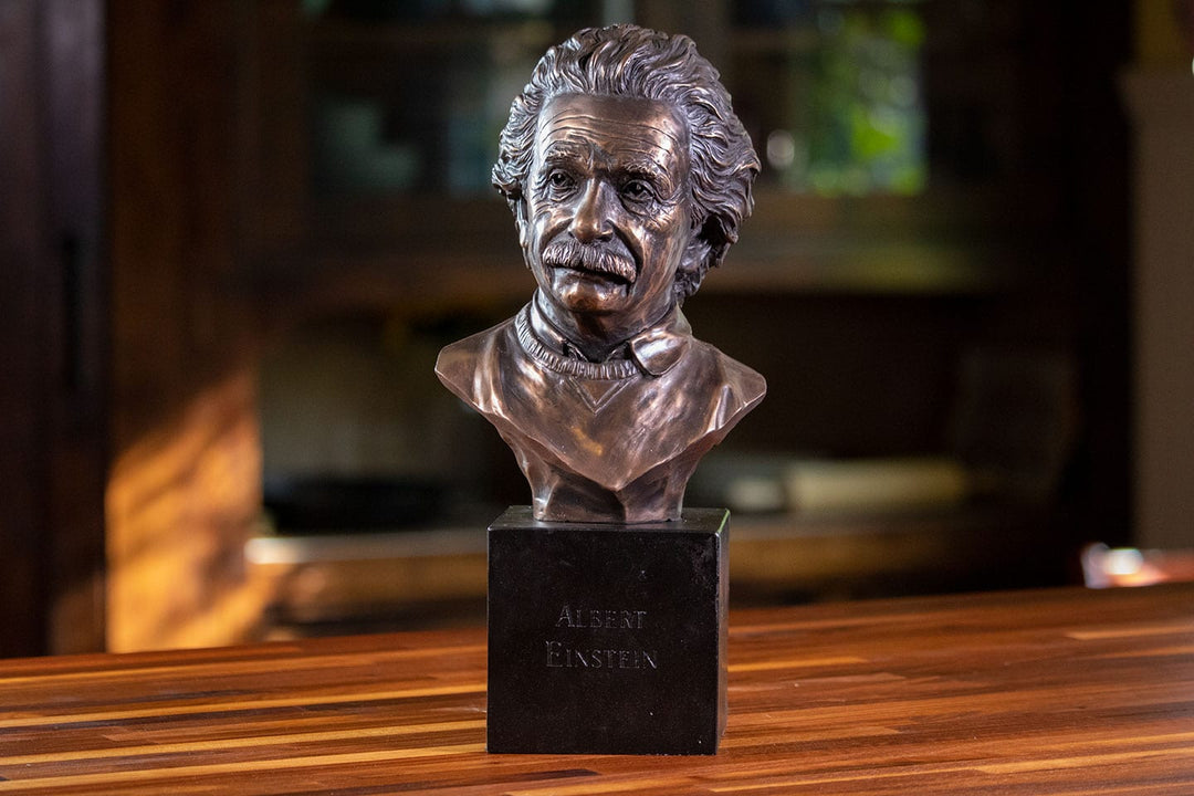 Albert Einstein Bronze Decor Bust