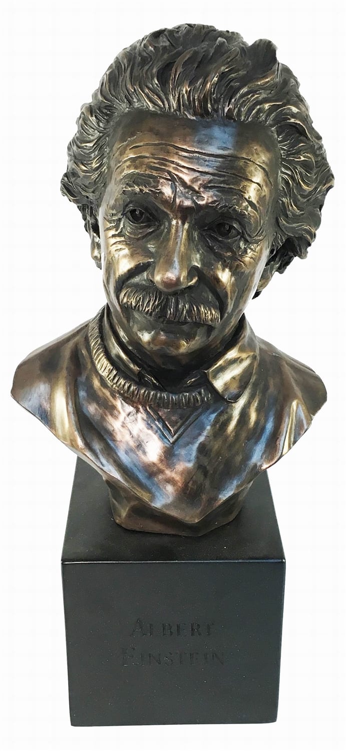 Albert Einstein Bronze Decor Bust